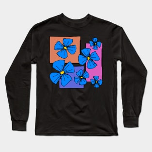 Retro Pop Art Flower Pattern Long Sleeve T-Shirt